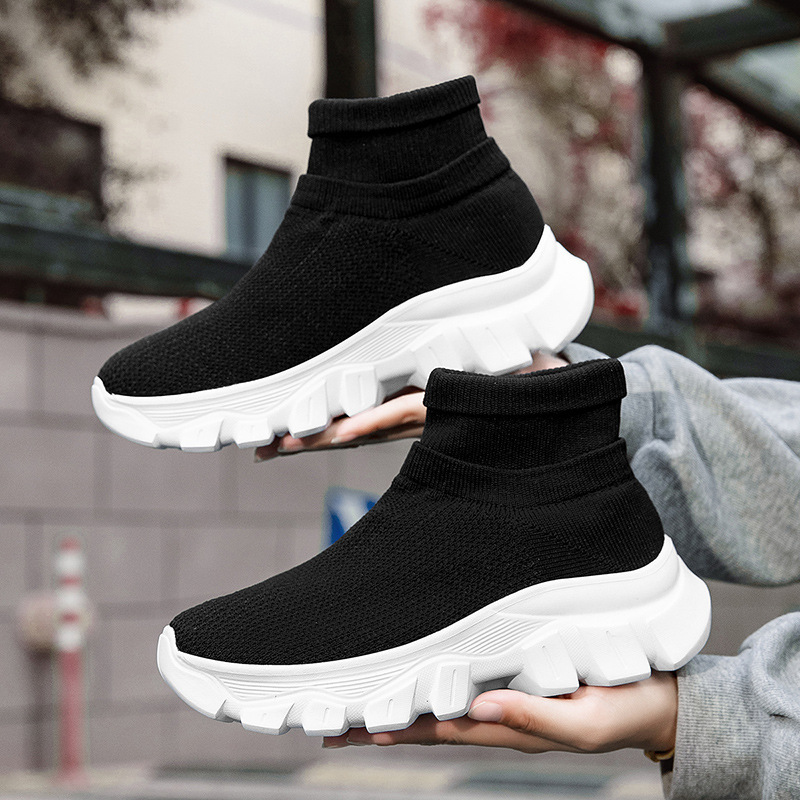 2023 autumn and winter new cross-border socks shoes Foreign Trade flying woven sports short boots women's boots plus size slip-on socks shoes 2023 autumn and winter new cross-border socks shoes Foreign Trade flying woven sports short boots women's boots plus size slip-on socks shoes