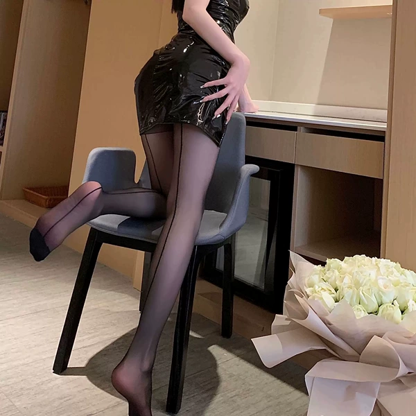 Shrimp thread stockings-black thread black silk