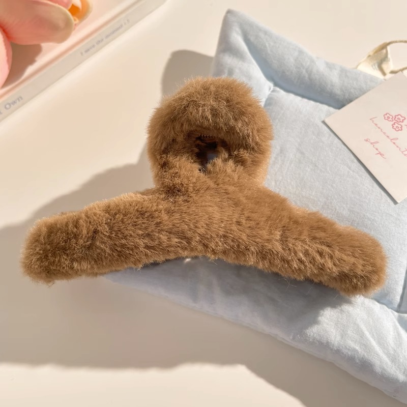 Estilo francés gran felpa clip de pelo de acrílico clip de tiburón Otoño e Invierno horquilla de alto grado versátil agarre del pelo updo tocado de pelo