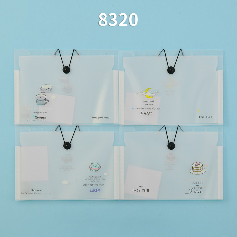Carpeta de órgano de patrón 8 bolsas de almacenamiento a4 estudiantes de gran capacidad de carpeta de papel de prueba multicapa de clasificación de datos en el viento image 11