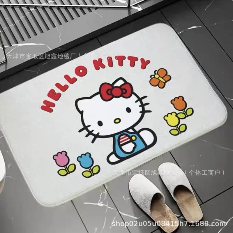 クロスボーダー Amazon 漫画 kt 猫浴室フロアマットフランネルキッチンドア滑り止めフットマットはラベルで発送できます|undefined