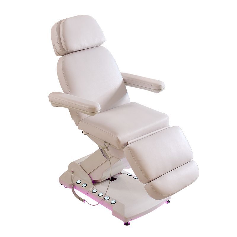 Cama de belleza eléctrica de alta gama con patrón de bordado de masaje plegable elevación automática especial para salón de belleza