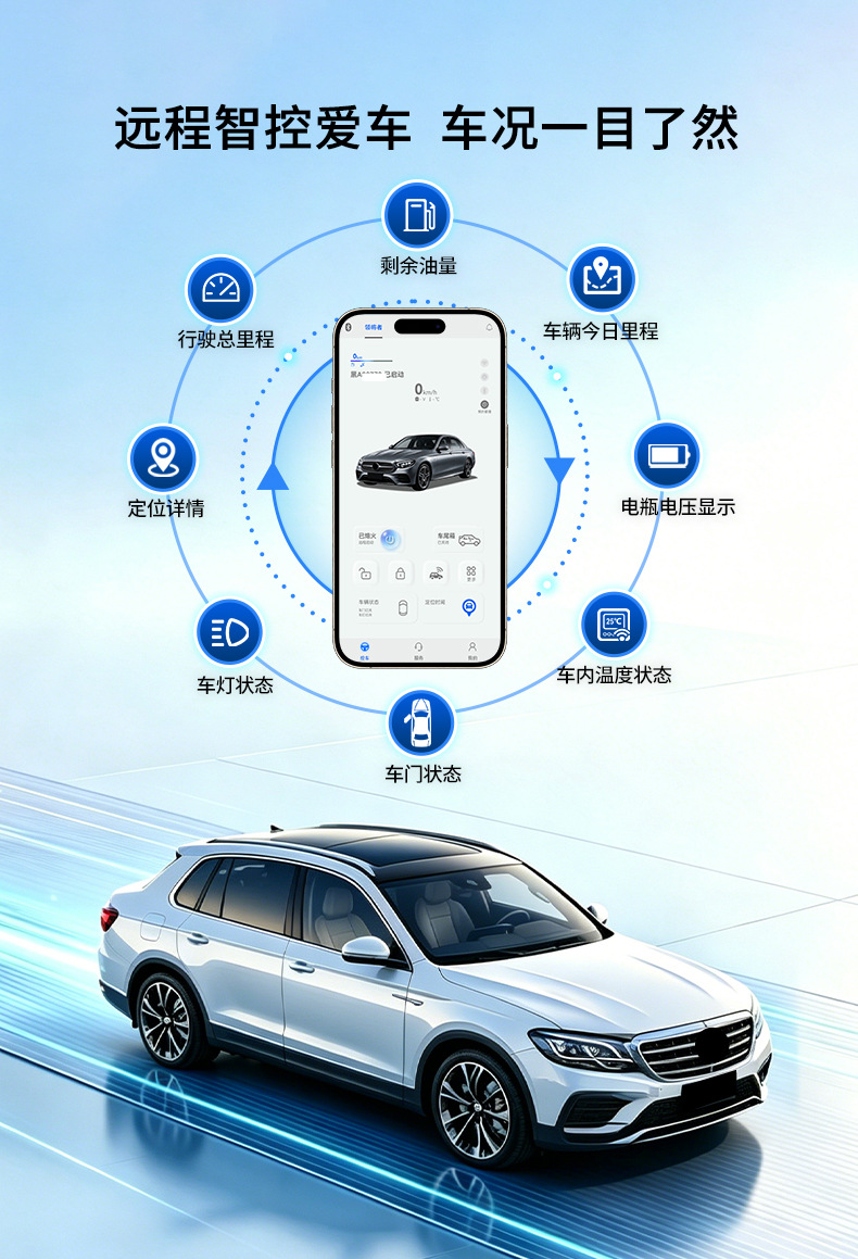 Universal Smart Car Key, Keyless Entry, Remote Start, Mobile Phone Control, Anti-Theft Alarm