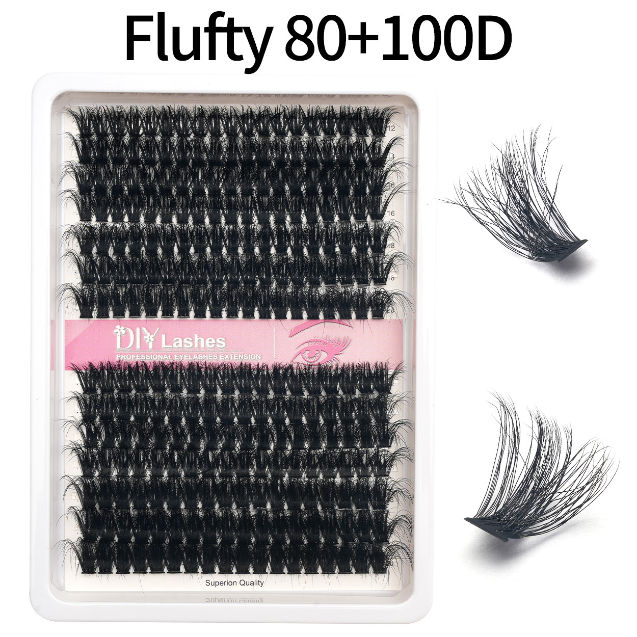 Pestañas postizas transfronterizas 600 racimos Spikes pestañas de hadas puntiagudas nuevas pestañas segmentadas de bricolaje 100D lote de fábrica