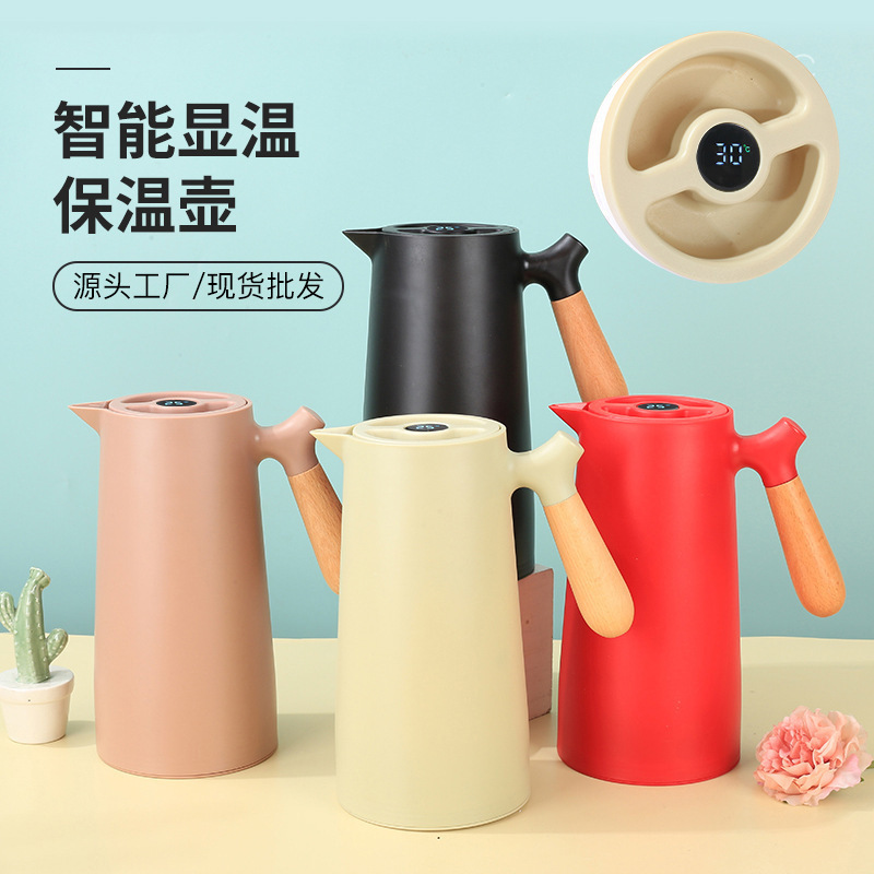 European-style thermos thermos thermos kettle simple fashion coffee pot wooden handle thermos wholesale private logo European-style thermos thermos thermos kettle simple fashion coffee pot wooden handle thermos wholesale private logo
