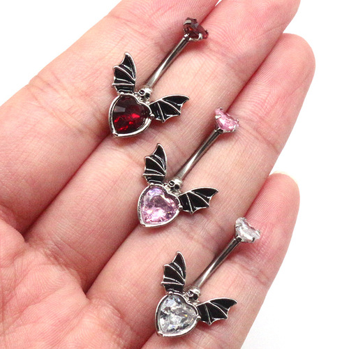 Gaibei cross-border Halloween navel ring spider web navel nail cross navel ornament bat navel ring love lip piercing ornament
