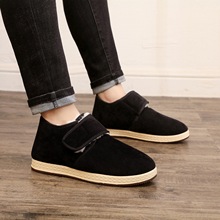 冬季加厚保暖男式棉鞋防滑休闲鞋套脚搭扣舒适棉鞋男户外低帮鞋