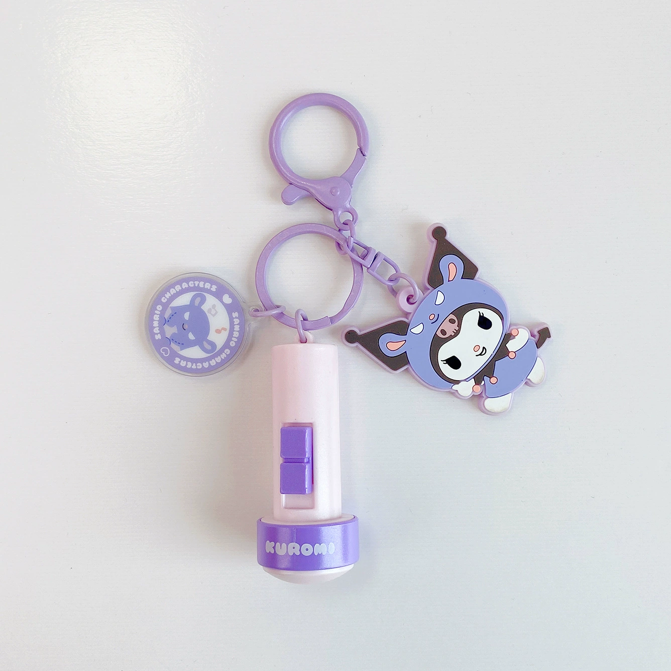三丽鸥 Hello kitty, flashlight, keychain, pendant, cute minifigure, bag decoration