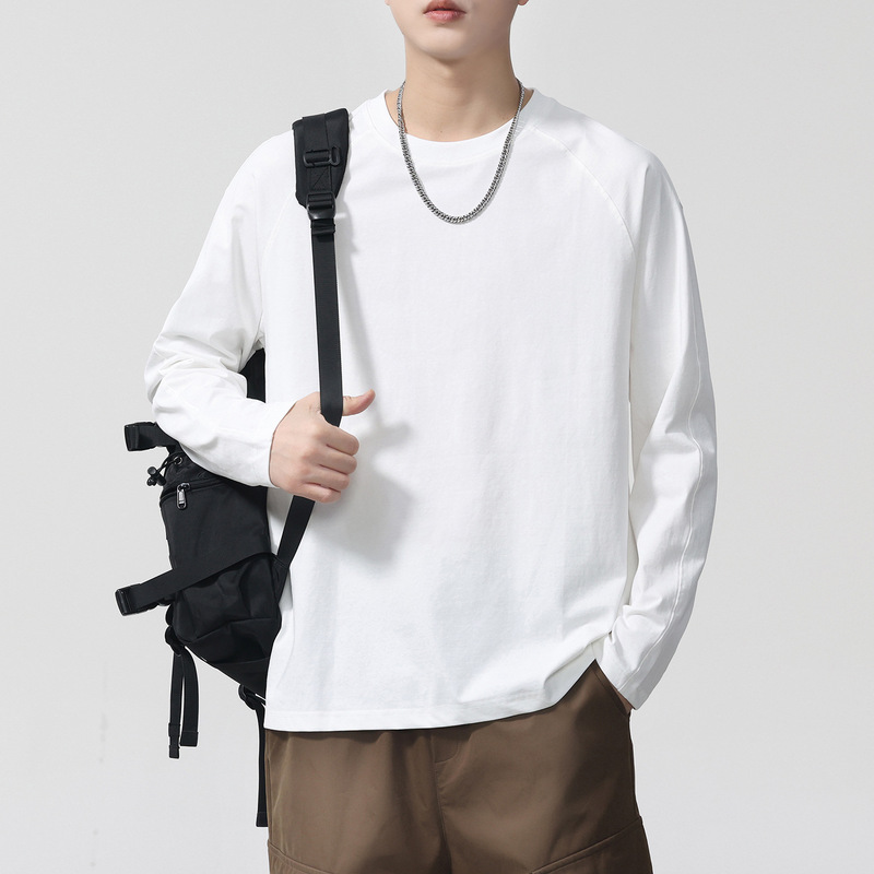 Men's long-sleeve T-shirt, new 2026 autumn style, versatile top, men's loose and comfortable base layer shirt for autumn and winter