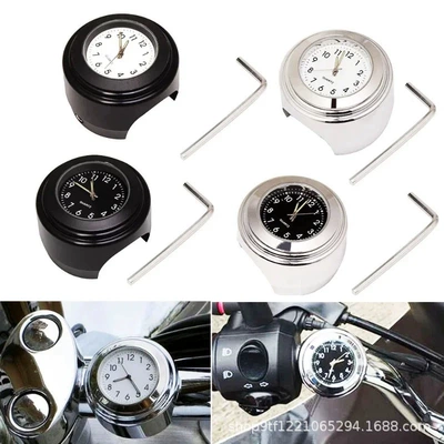 Motorcycle Dustproof Quartz Clock Aluminum Alloy Handlebar Motorcycle Luminous Timetable Universal Car Clock Handlebar Watch