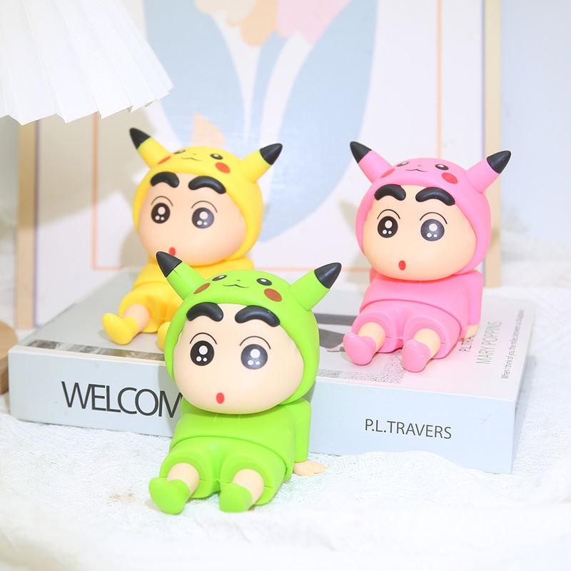 Pikachu Crayon Shin-Chan Mobile Phone Holder Cross-Border Export Hot-Selling Plastic Head and Feet Can Be Rotated Super Cute Ornaments Pikachu Crayon Shin-Chan Mobile Phone Holder Cross-Border Export Hot-Selling Plastic Head and Feet Can Be Rotated Super Cute Ornaments