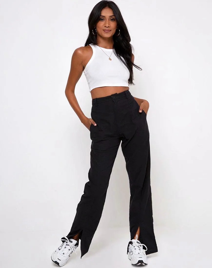 spring new high-waist loose straight-leg pants  NSAC37227