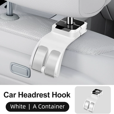 Car Seat Soft Hook for Rear Seat Backrest, Multifunctional Small Hook for Car Interior Use (Other Automotive Interior Supplies) - e001-car-hook-white-blank-style