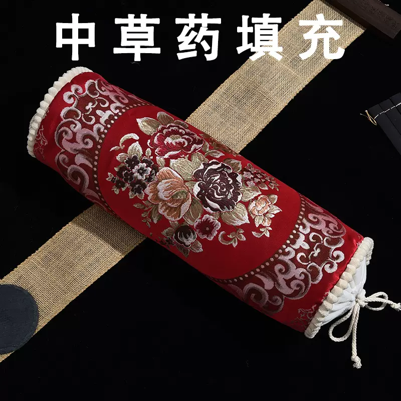 欧式古典刺绣腰靠枕单人睡觉护颈枕头圆柱糖果多功能办公室午休枕