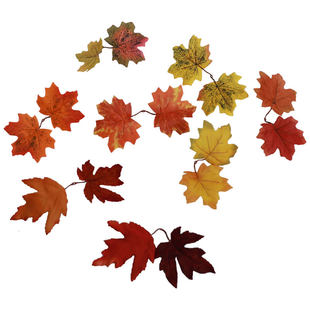 Artificial fake tree leaves, two forks, two forks, cane leaf wreath decorative blades, simulation flower leaves accessories leaf