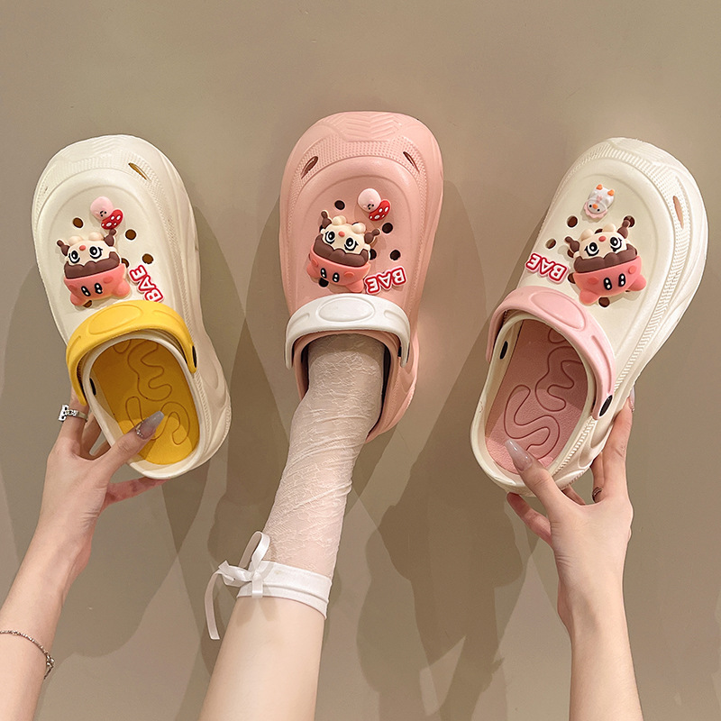 Zhao Ruth Same Style Hole Shoes Women's Summer Wearing Thick Sole Height Increasing Fashionable Seaside Beach Baotou Non-slip Sandals for Women Zhao Ruth Same Style Hole Shoes Women's Summer Wearing Thick Sole Height Increasing Fashionable Seaside Beach Baotou Non-slip Sandals for Women