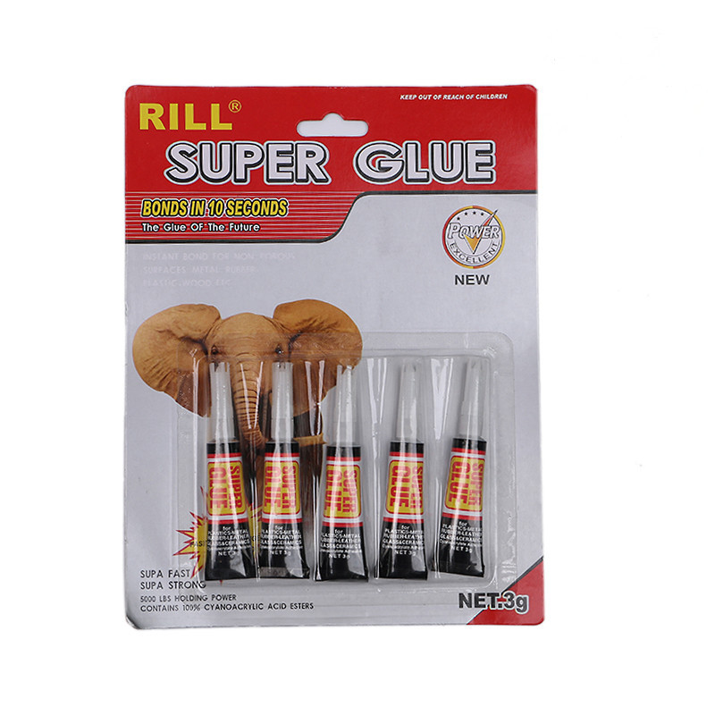 厂家直销外贸出口凌尔5支一卡瞬间胶  瞬干胶铝管装强力502胶水