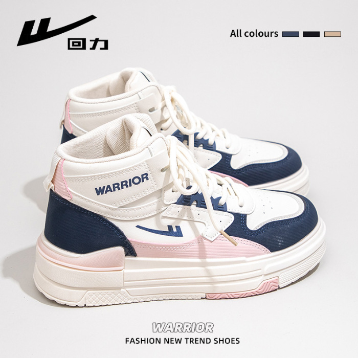 Zapatos de skate cómodos con suela gruesa de color de retroceso simple y alto, nuevos zapatos de primavera de estilo único, todos los días, zapatos de mujer de estilo universitario.