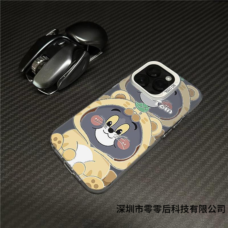 Couple Pajamas Tom Jerry Suitable for Apple 15Proamx Mobile Phone Case 13 Anti-Fall Color Silver Imd Protective Case