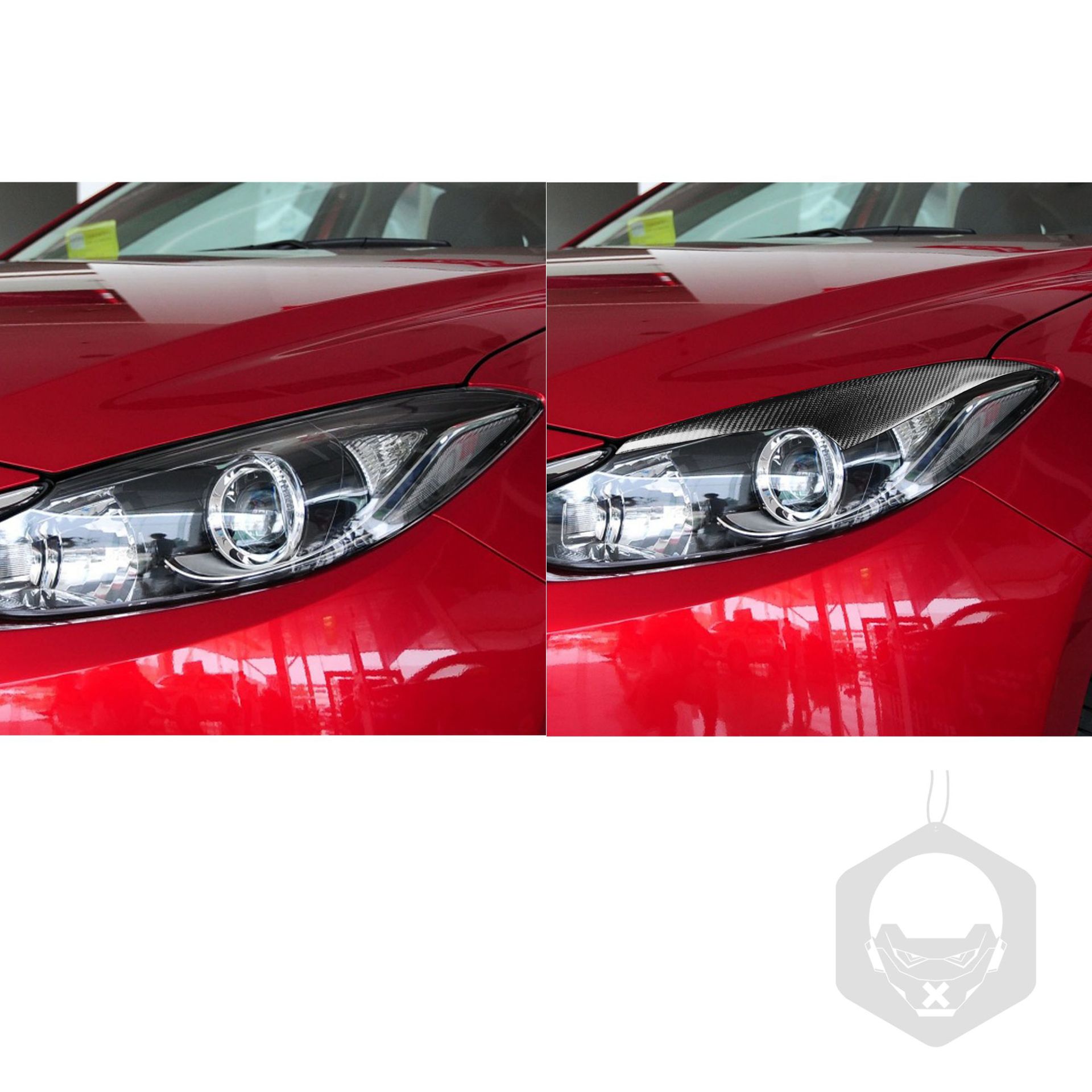 Carbon Fiber Headlight Eyelid Trim for Mazda 3 Axela 14-16