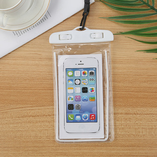 Luminous waterproof mobile phone bag outdoor sports hanging neck mobile phone case pvc swimming fluorescent waterproof bag
