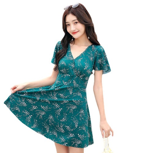 Swimming Pool Women's Swimwear  New Fashion Slimming Sexy Swimsuit Dress Style One-piece Conservative Cover Stomach Women's Swimwear