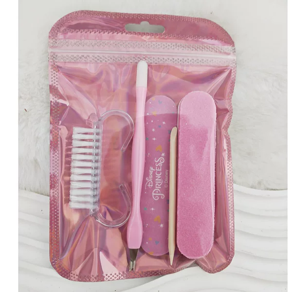 New Portable Manicure Set, Rose Red Nail File, Polishing Strip, Horn Brush, Dead Skin Removal Tool, 5-Piece Manicure Set