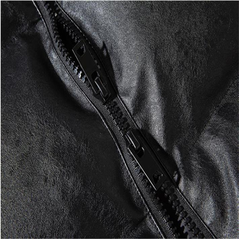 Cappotto in pelle PU di cotone alla moda in tinta unita da uomo, con colletto alto, invernale 2020_voghion.com