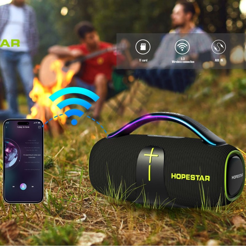 HOPESTAR H85 ポータブルワイヤレス Bluetooth スピーカー屋外防水サブウーファーハイパワーカードオーディオ|undefined