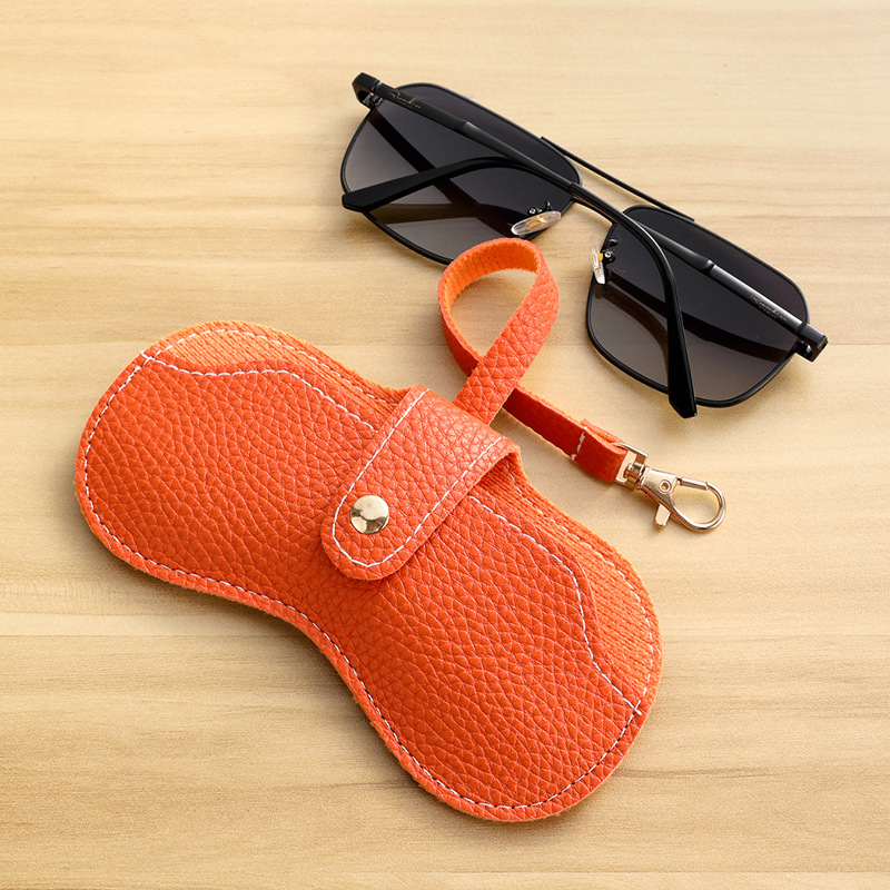 Caja de gafas de sol para la miopía retro bolsa de gafas de sol portátil caja de gafas de botón bolsa de almacenamiento de gafas de moda simple