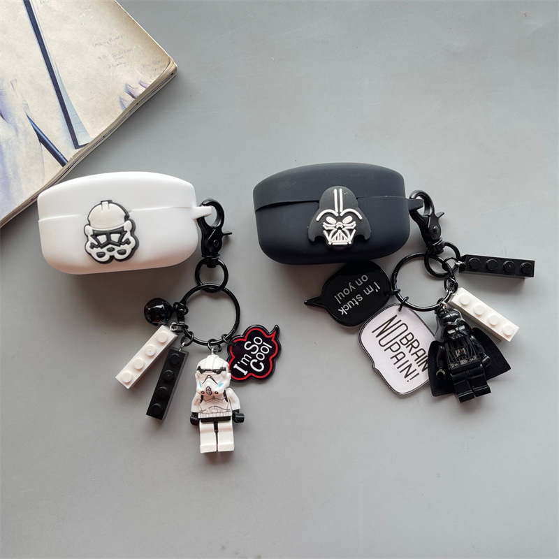 For SONY SONY WF-1000XM4 Wireless Bluetooth Headset Protective Case Black and White Cartoon Silicone Soft Case