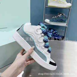 柬埔寨越南外贸新款老爹面包鞋厚底系带舒适休闲运动滑板鞋情鞋