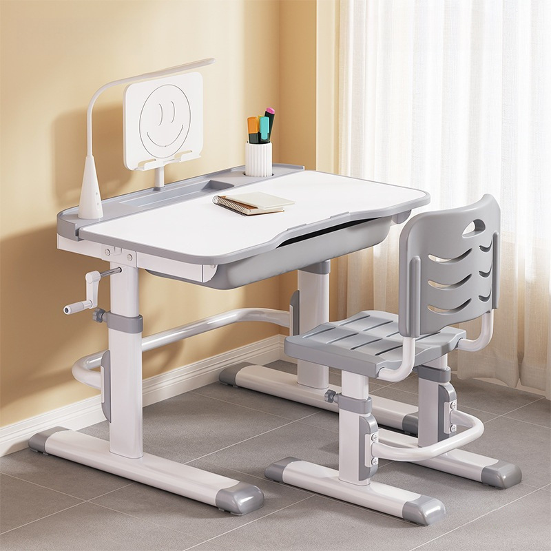 Children's Study Table, Primary School Students' Simple Writing Homework Desk, Household Children's Desks and Chairs, Liftable Table Set