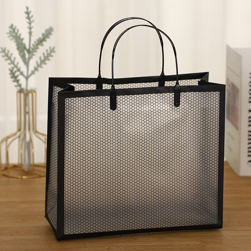 Bolsa de regalo de PVC, bolsa sencilla, bolsa de regalo moderna, bolsa de plástico para ropa, bolsa de mano gruesa para tienda de ropa, ropa image 8