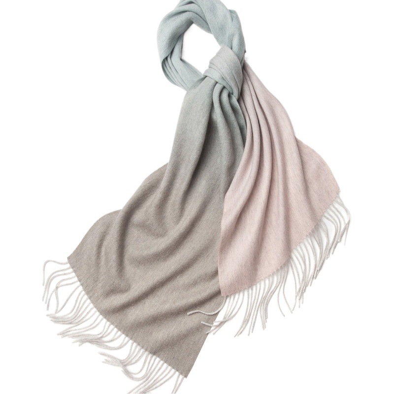 Inner Mongolia Hongshun Cashmere Scarf Factory 2024 Autumn and Winter 35cm Widened and Longed Gradient Wool Scarf