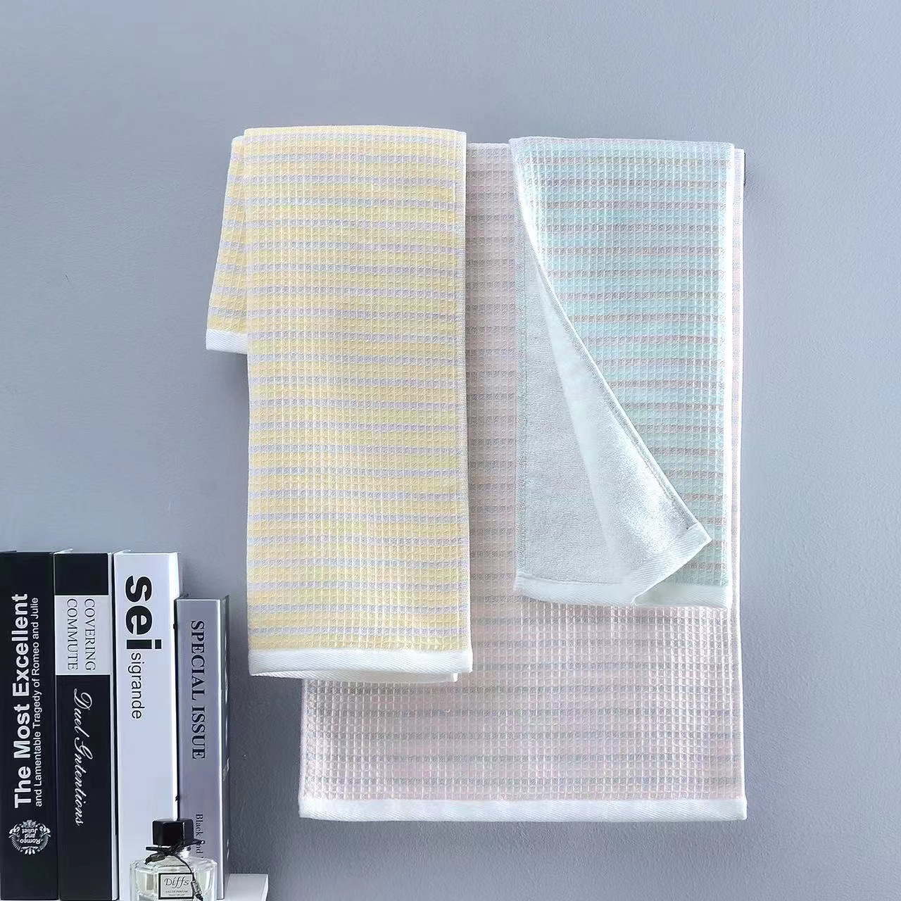 Cross-Border Double-Sided Cotton Towel Bath Towel Jianbaige Face Towel Household Japanese Plaid Wash Towel Cross-Border Hot Sale