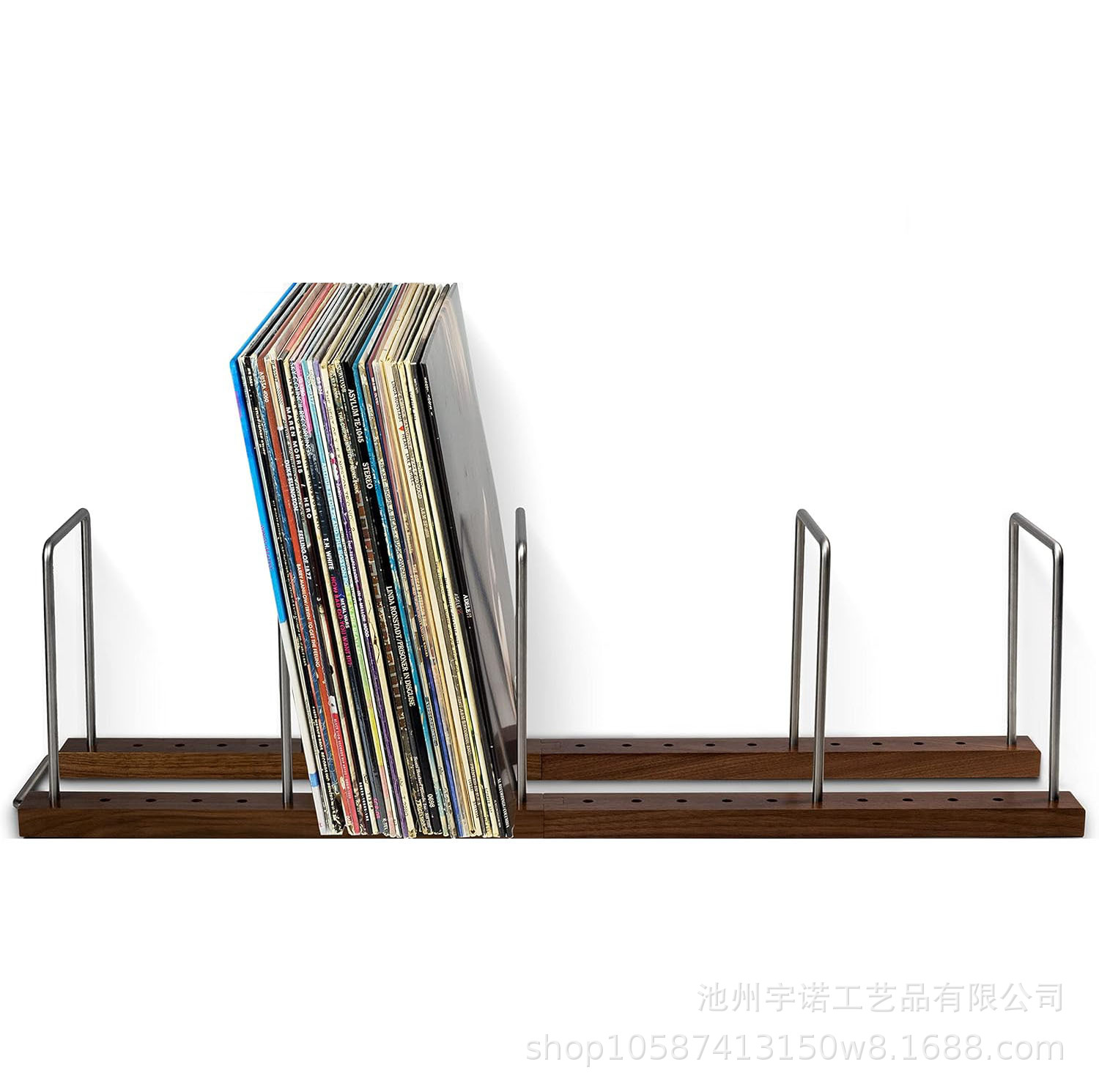 实木复古黑胶唱片架CD木制唱片展示架存放展示架铁艺唱片展示架