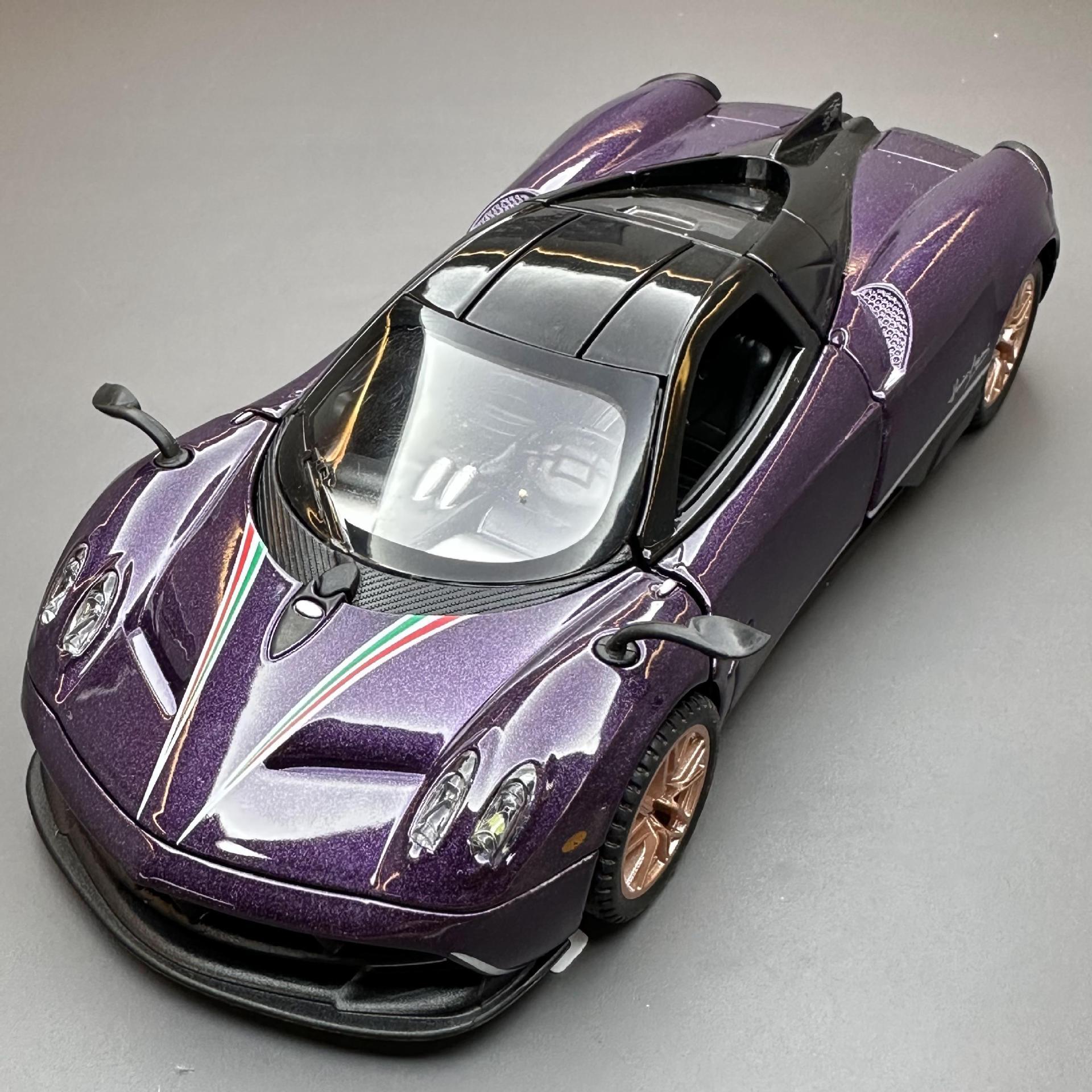 Modelo de coche de aleación Jiaye 1:32 Pa coche deportivo de barro dragón chino Huayra sonido y luz Tire hacia atrás herramienta modelo de coche adornos