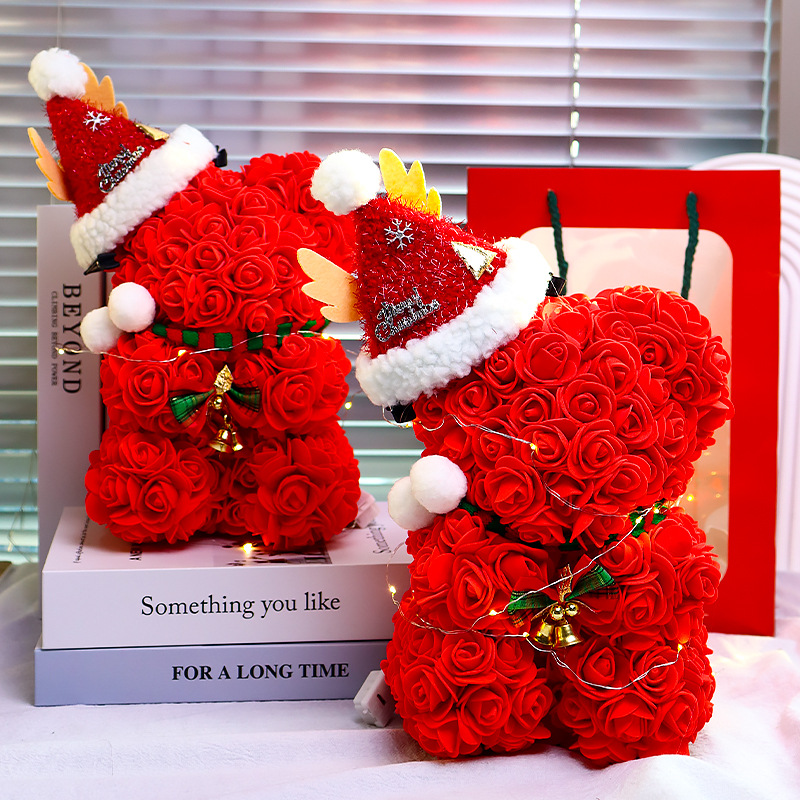 Christmas Everlasting Rose Bear For Girlfriend And Child Birthday Gift Simulation Bear Halloween Gift_voghion.com