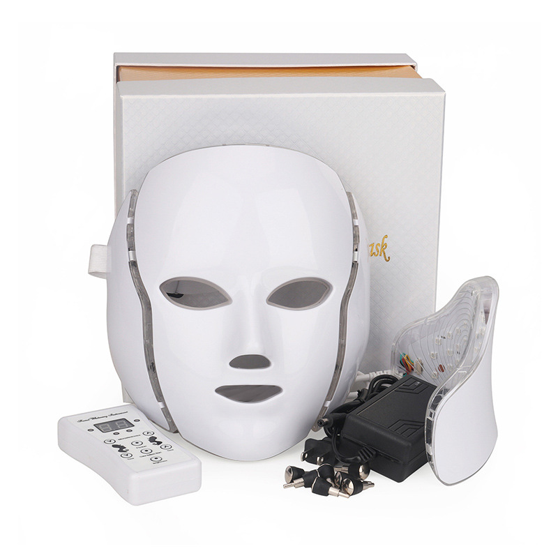 Espectrómetro de Luz Roja, Masaje Transfronterizo, Terapia de Luz Fotónica de Siete Colores, Máscara de Cuello LED, Máscara de Belleza para el Cuidado de la Piel