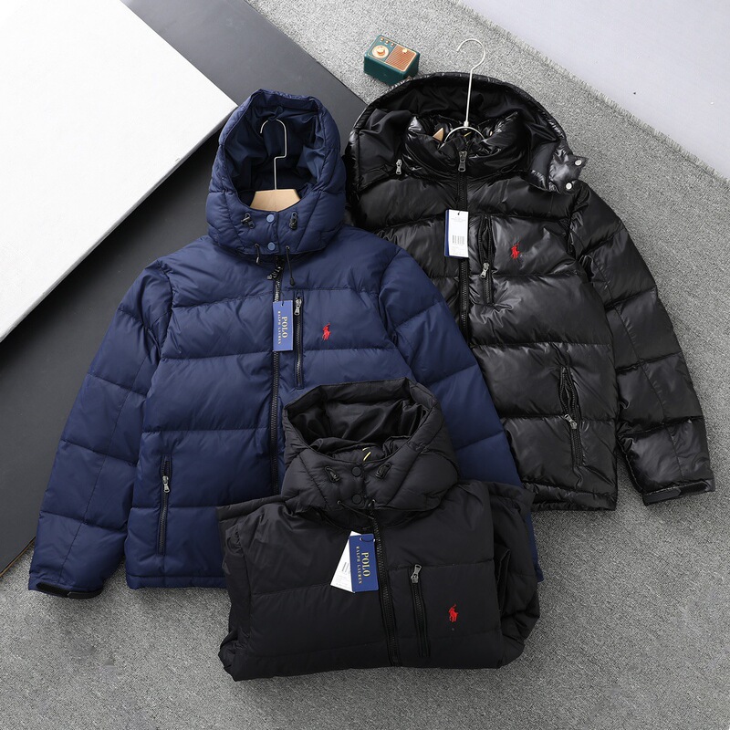 Ceiling Distinction Inflation Rl Polo Embroidery down Jacket Detachable Hood down Jacket Windproof and Warm