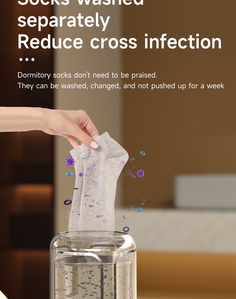 Vollautomatischer, kabelloser, tragbarer Wäschebecher mit Ladefunktion, Mini-Waschmaschine für Unterwäsche und Socken, kleine Waschmaschine, für Reisen und Zuhause_voghion.com