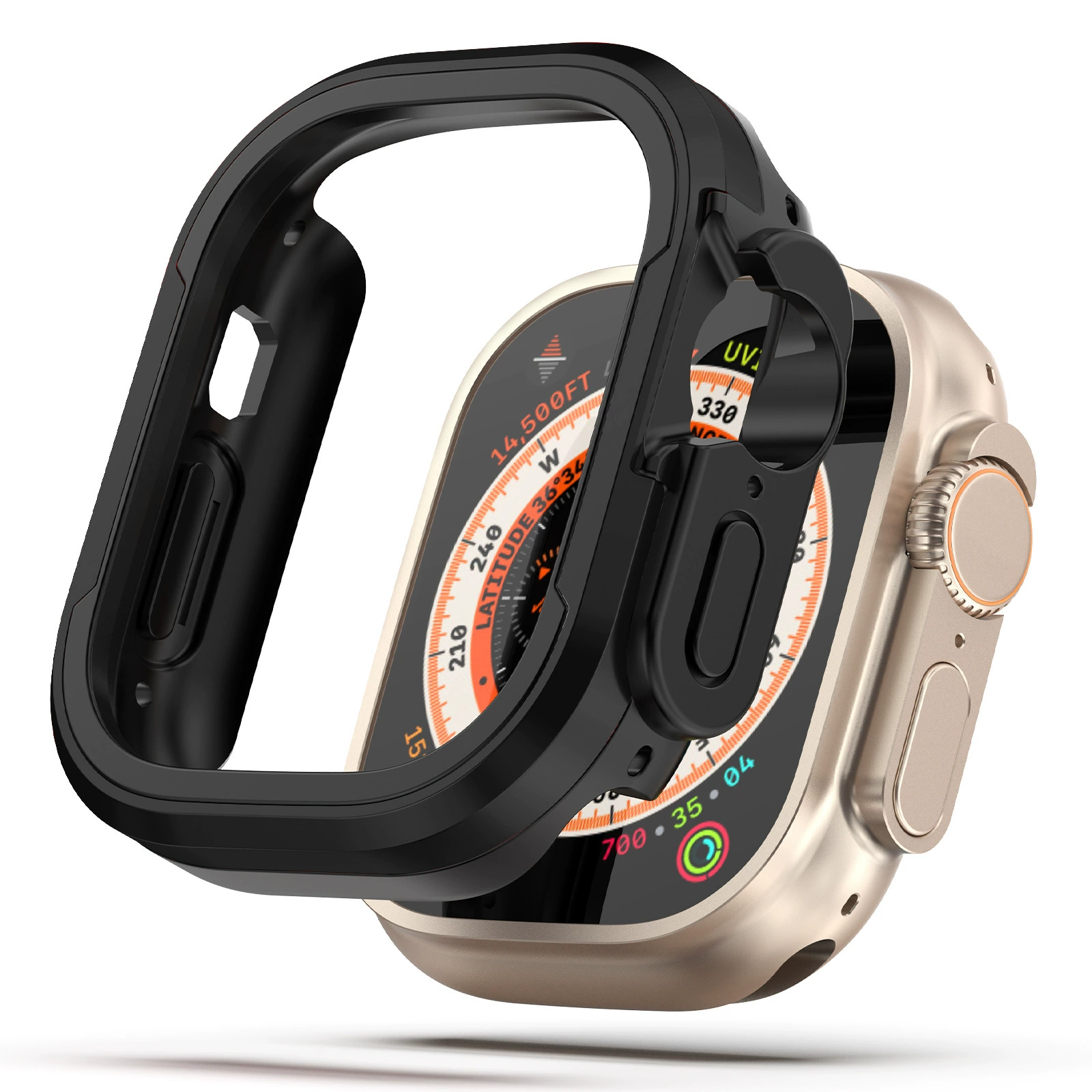 Корпус-оболочка под Apple45678 поколения IWatch8ultra49mmmtpu+алюминиевый сплав для защиты механизма