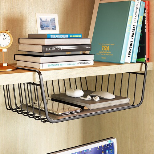 Manufacturer wholesale kitchen wall cabinet hanging basket storage shelf layered organizer wardrobe hanging storage rack medium size