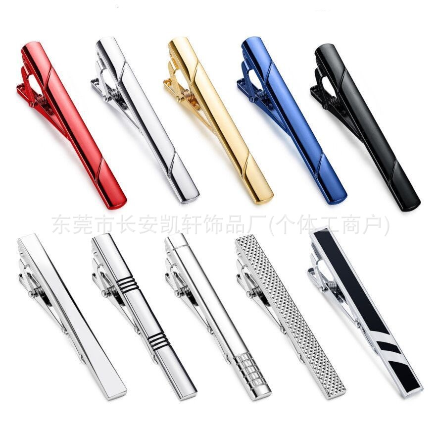 Summer Suit Red Clip Colorful Tie Clip Metal Simple Men's Tie Accessories Tie Clip Business
