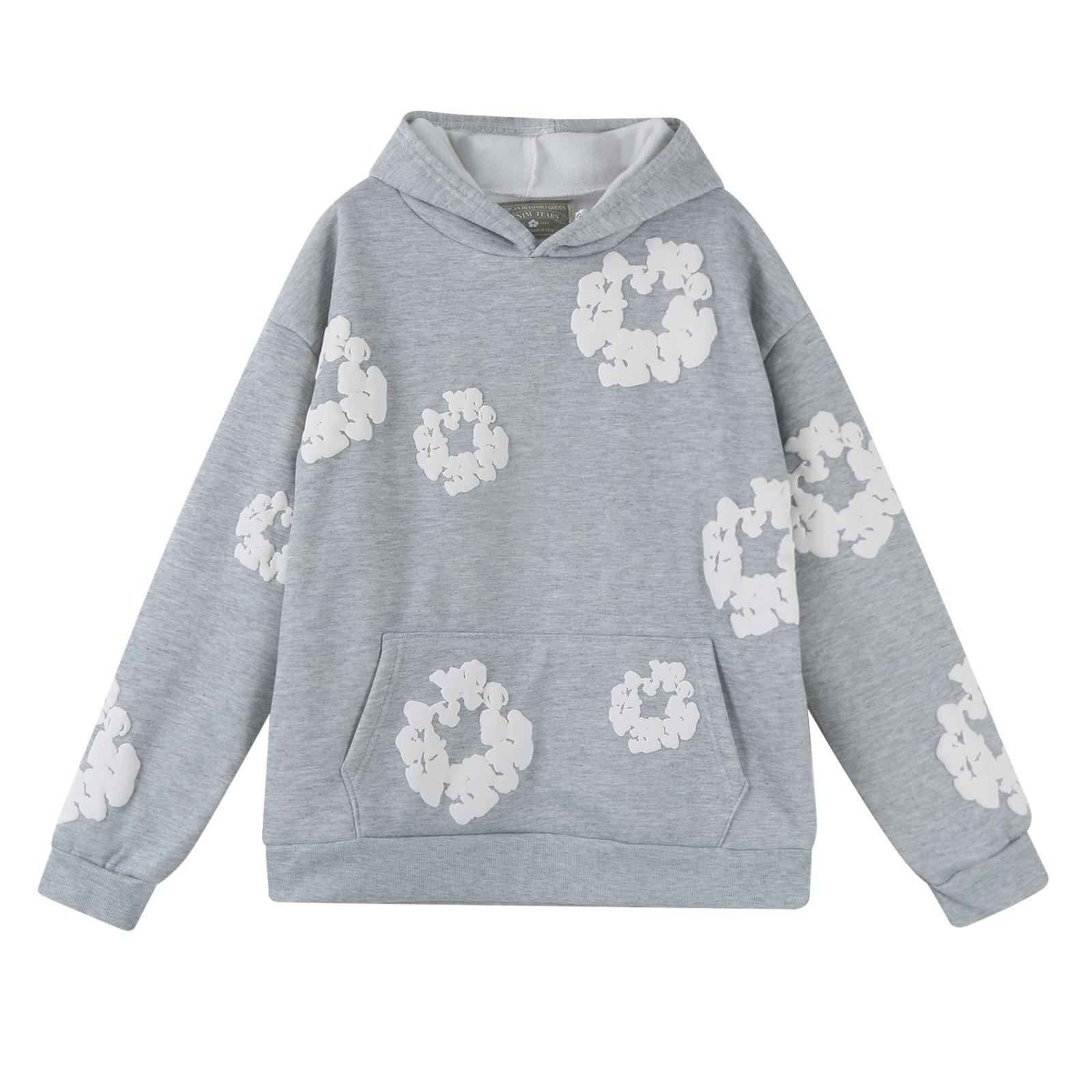 Flower print trendy brand same style pullover sweater loose hoodie men and women pullover casual tops set Flower print trendy brand same style pullover sweater loose hoodie men and women pullover casual tops set