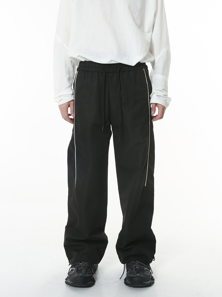 Mtlclothes ropa de Hombre | 2023 otoño nuevo americano pu Shuai lado rayado casual traje deportivo Suelto