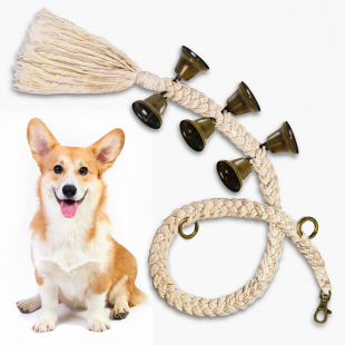 Dog doorbell dog trainer pet doorbell hand-woven cotton rope Bell door hanging rope teasing cat dog toy