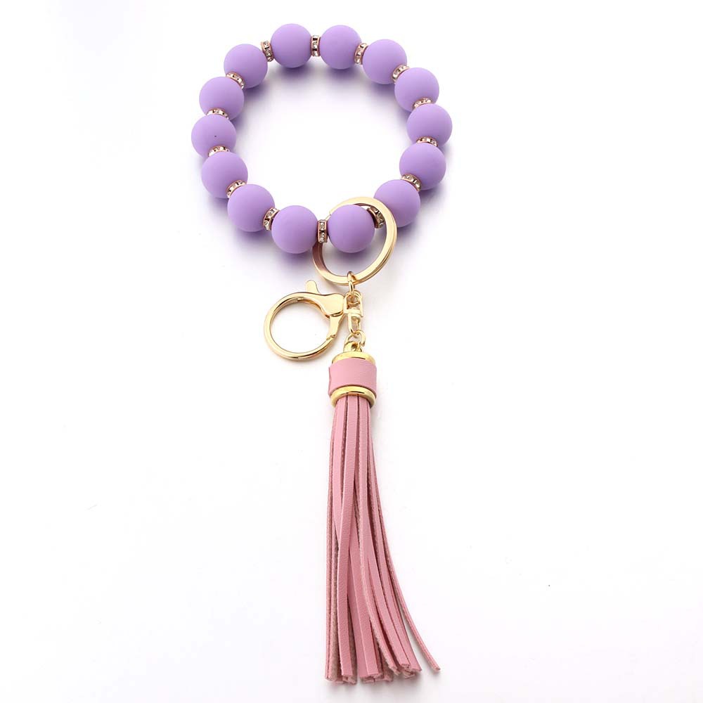 Acrylic Material Simple Style Geometric Arylic Beaded Unisex Keychain