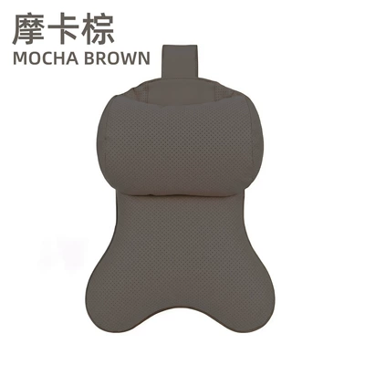 Headrest, Cloud Cotton Neck Pillow - double-sided-suede-mocha-brown-single-pack